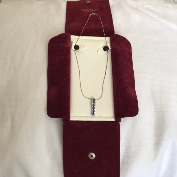 Sapphire diamond pendant necklace - Picture 2 of 6